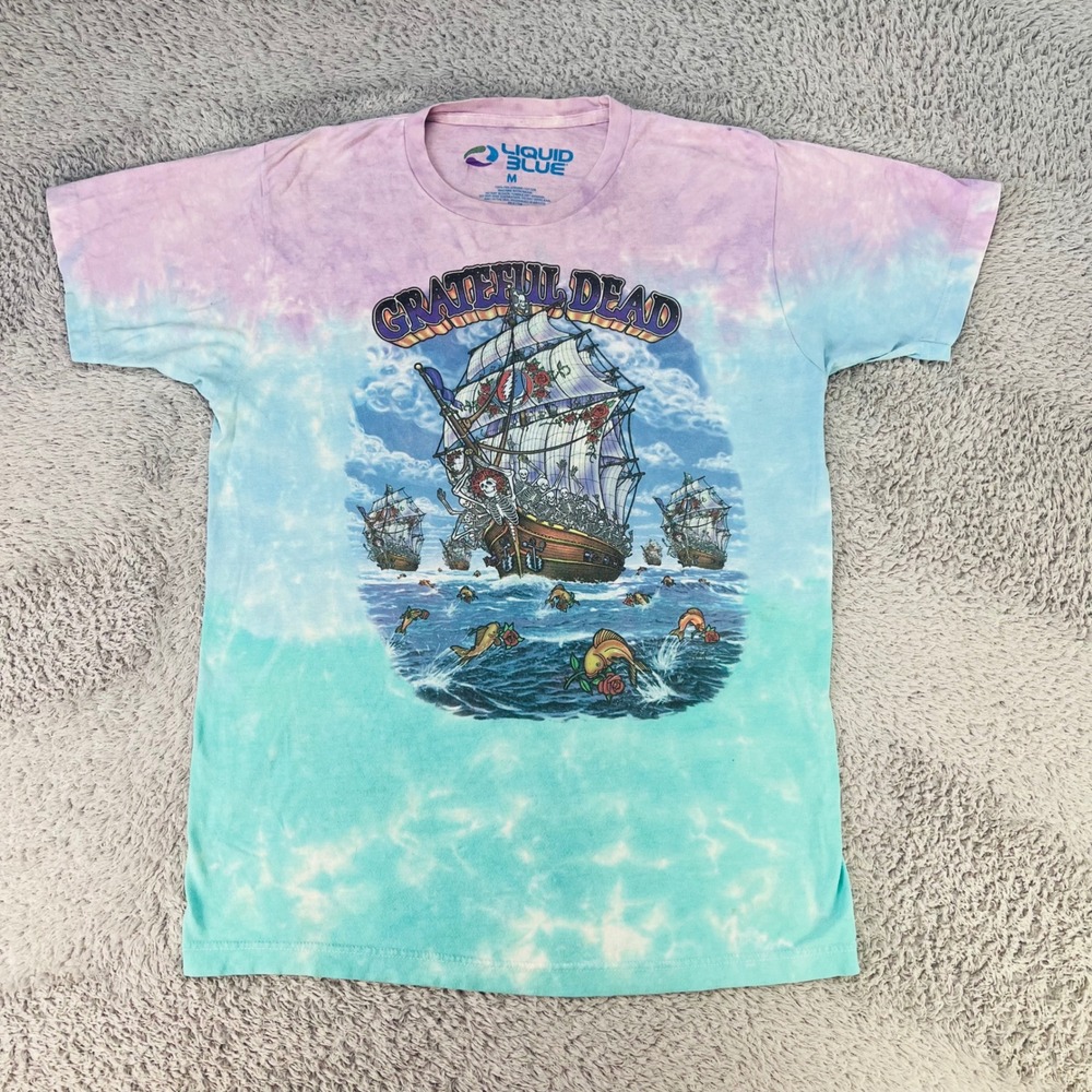 Vintage‎ Grateful Dead Ship of Fools Tie Dye Shirt Mens Size Medium 2001